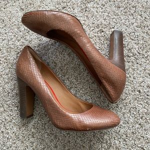 Snake Skin Print Coach Heels